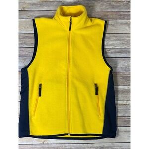 Vintage 90s Y2K Old Gap Fleece Arctic Vest Yellow Blue Size Small